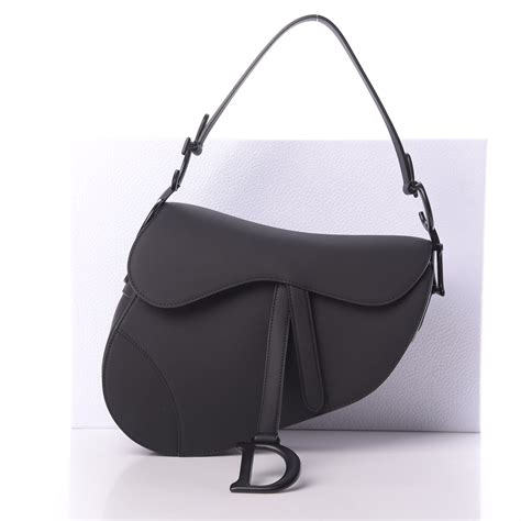 dior matte black strap|CHRISTIAN DIOR Ultra Matte Calfskin Mini Saddle Bag With .